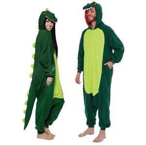Silver Lilly Adult Onesie Dinosaur sleepwear small